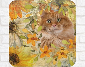 Daisy Kitty Coaster Set: Whimsical Cat Lover Gift