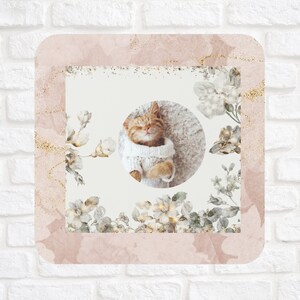 Sleepy Kitty Cork Coaster Set of 4, Gift for Mom, Housewarming Gift, Cat Lover, Kitchen Accessories, Bar Coaster, Cat Mom, Gift for Her