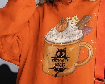 Custom Teacher Hoodie: Pumpkin Latte Design, Elementary Grades
