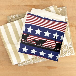 Americana Cat Pillow Cover: Patriotic Decorator Pillow