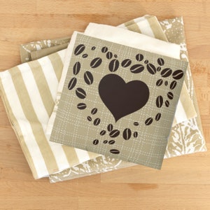 Beige Coffee Heart Pillow Cover: Coffee Lover Decor