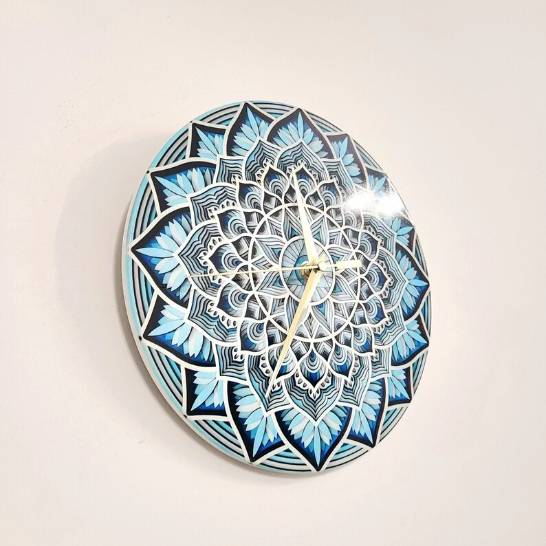 Modern Wall Clock Boho Mandala Wall Art Ceramics Clocks for Wall Unique