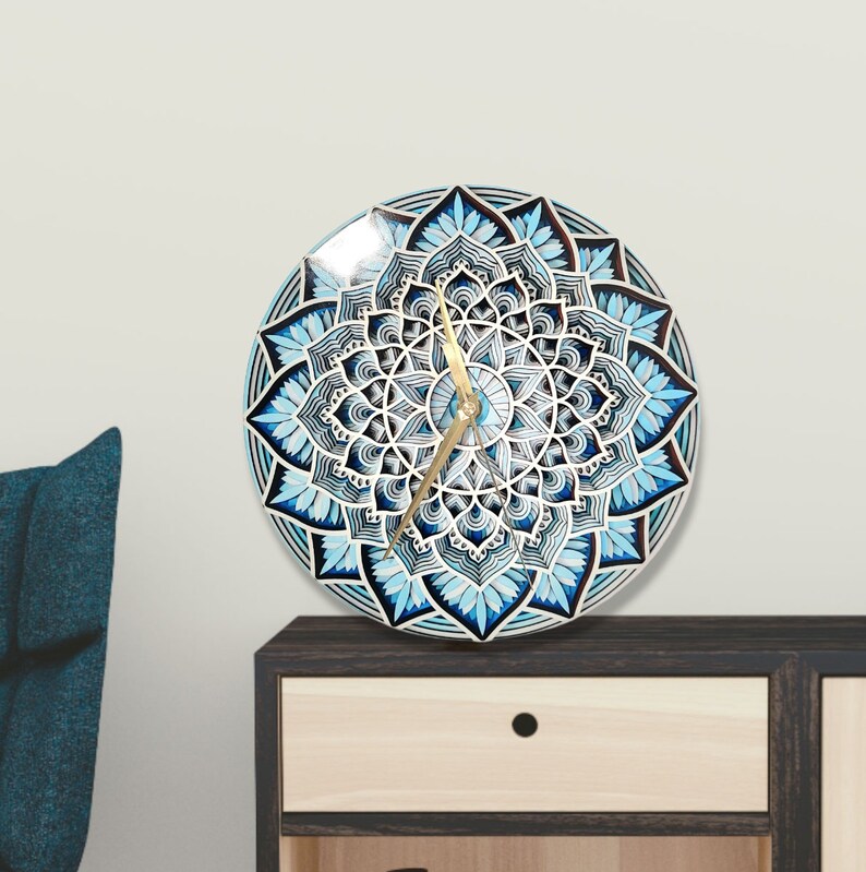 Modern Wall Clock Boho Mandala Wall Art Ceramics Clocks for Wall Unique
