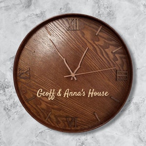 Wooden Wall Clock Unique, Custom Modern Clocks for Wall, Minimalist Home Decor for Living Room Kitchen and Bedroom, house warming gift