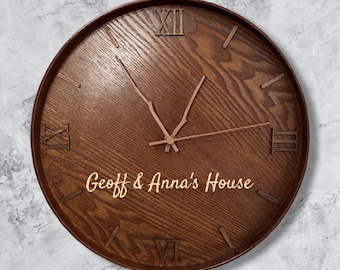 Wooden Wall Clock Unique, Custom Modern Clocks for Wall, Minimalist Home Decor for Living Room Kitchen and Bedroom, house warming gift