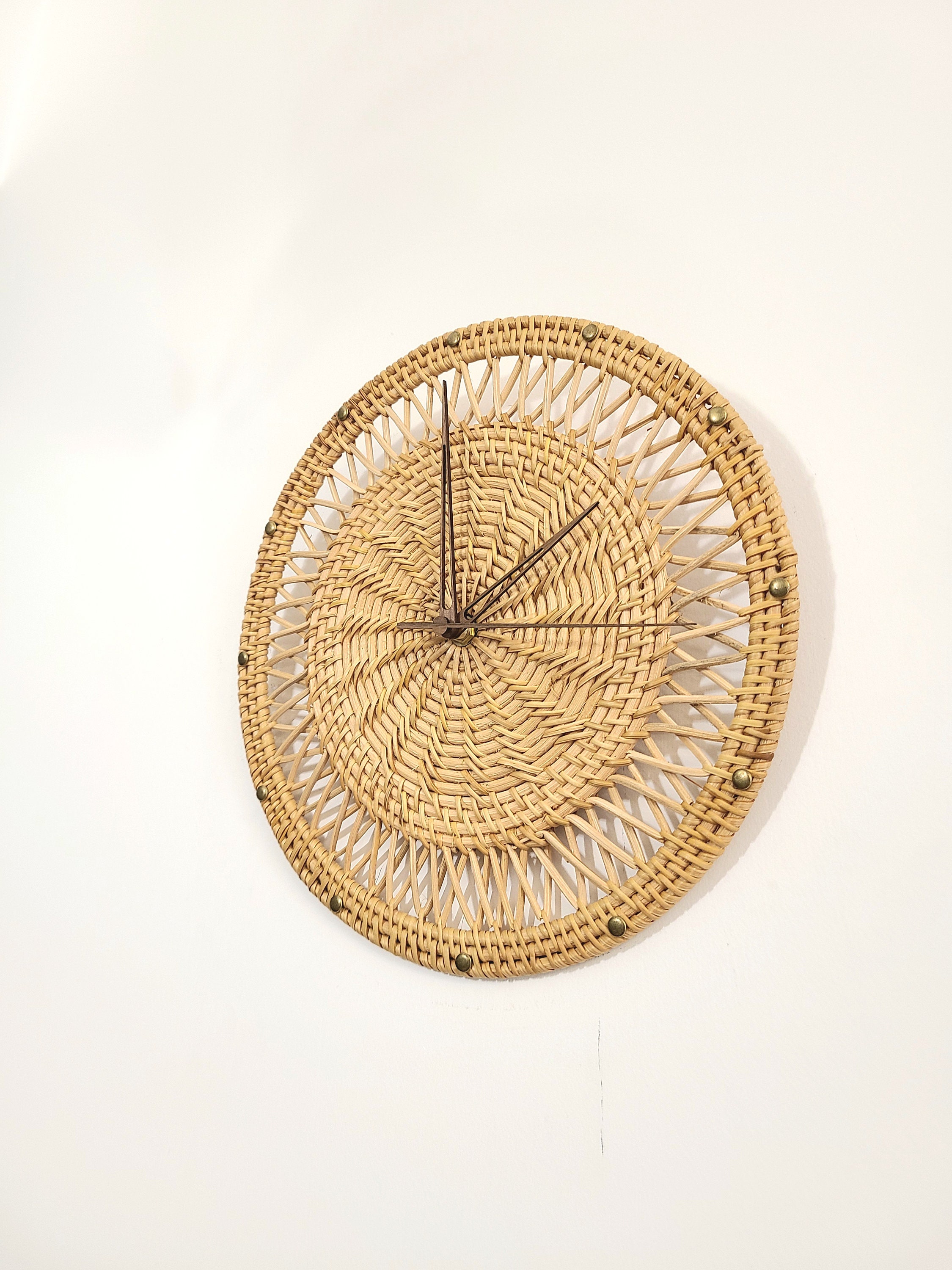Rattan Wall Clock Unique Cottagecore Farmhouse Clocks for Etsy