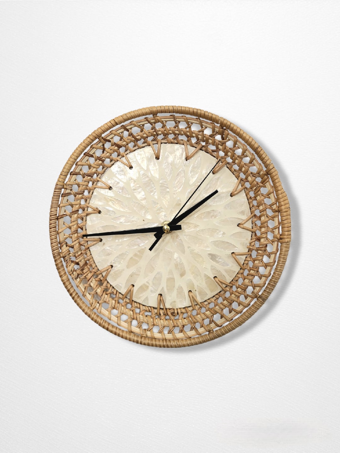 Boho Art Wall Clock Unique, Rustic Cottagecore Clocks for Wall