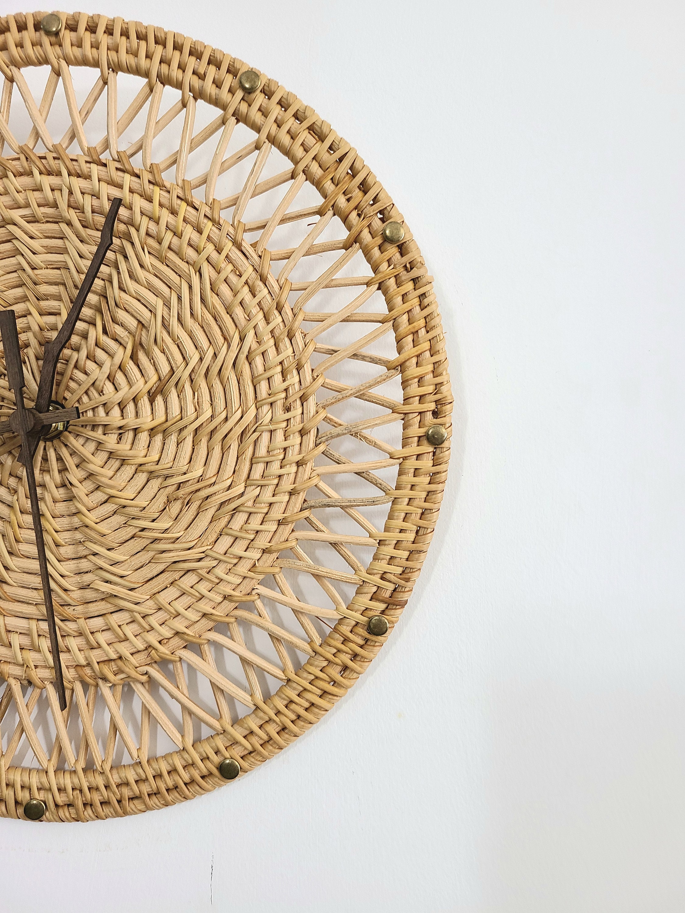 Rattan Wall Clock Unique Cottagecore Farmhouse Clocks for Etsy