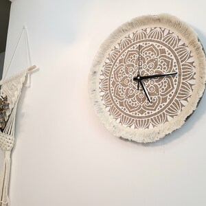 Boho Wall Clock Unique - Macrame Modern Clocks for Wall - Rustic ...