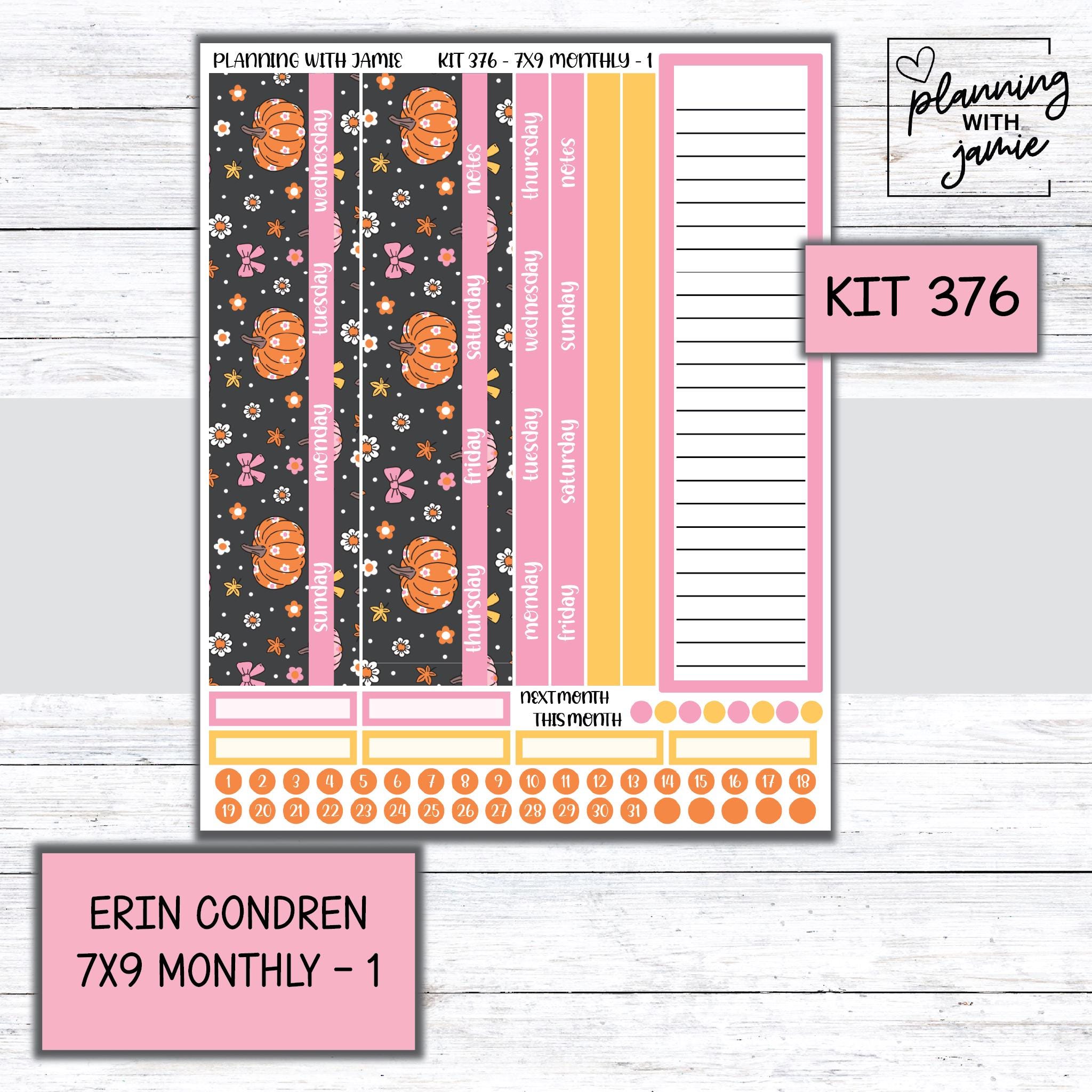 KIT 376 Erin Condren Monthly Kit || Monthly Sticker Kit || Erin Condren ...
