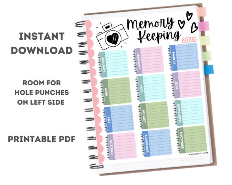 MEMORY KEEPING TRACKER Memory Keeping Scrapbooking Tracker - Etsy