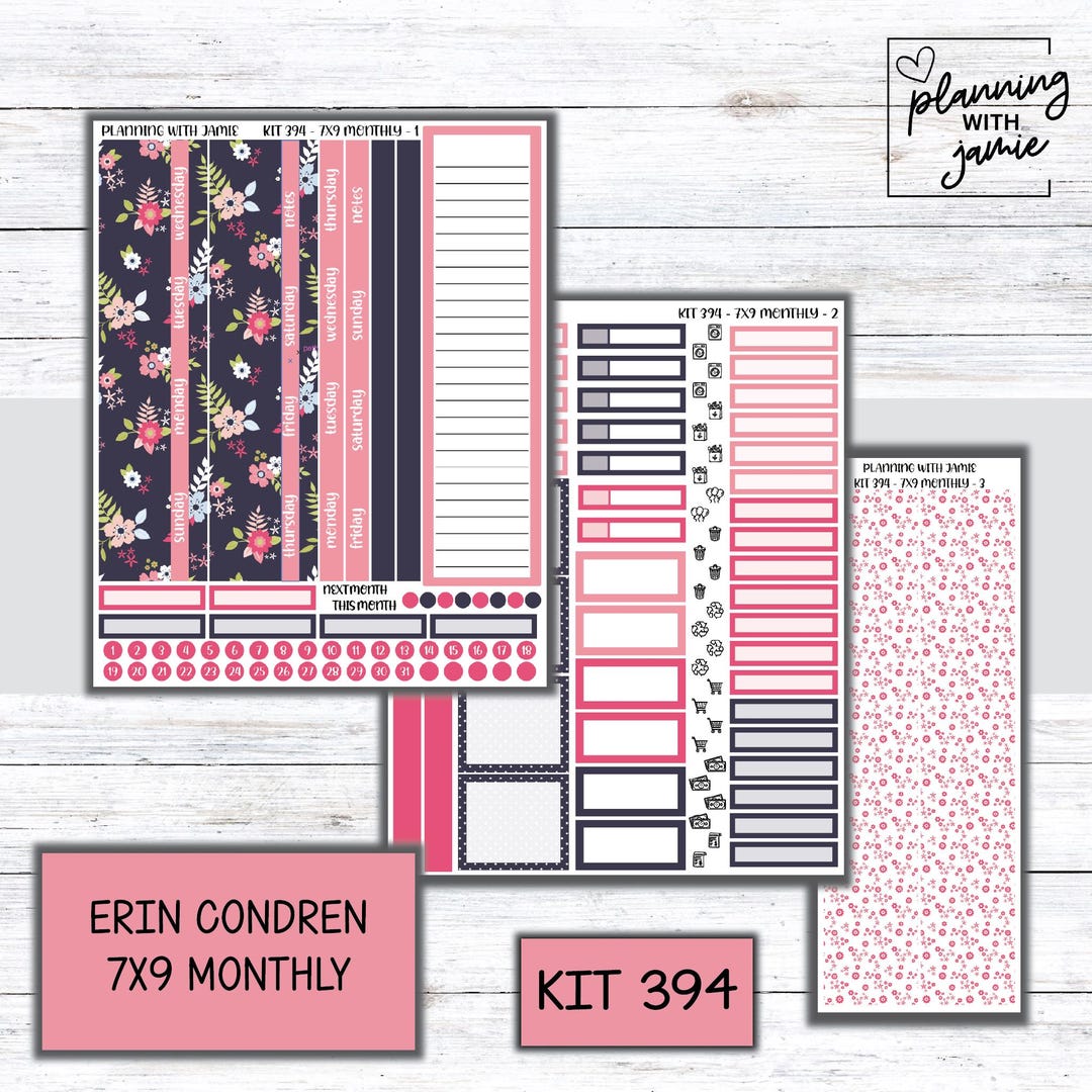 KIT 394 Erin Condren Monthly Sticker Kit - Etsy