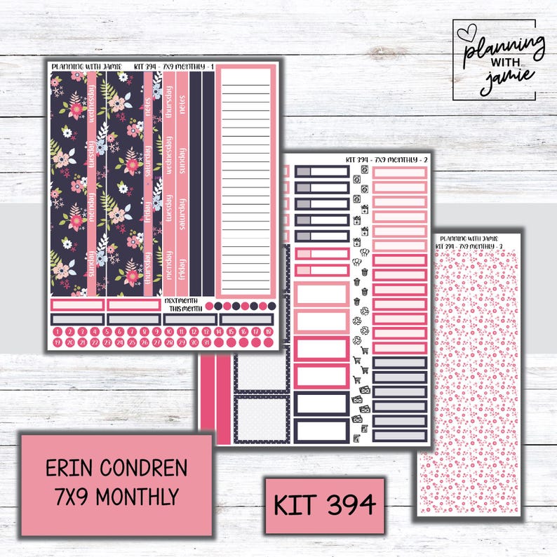 KIT 394 Erin Condren Monthly Sticker Kit - Etsy