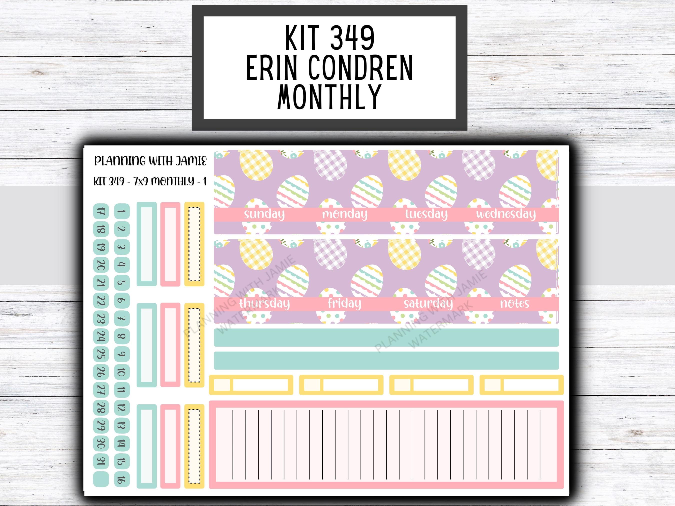 KIT 349 Erin Condren Monthly Kit || Monthly Sticker Kit || Erin Condren ...
