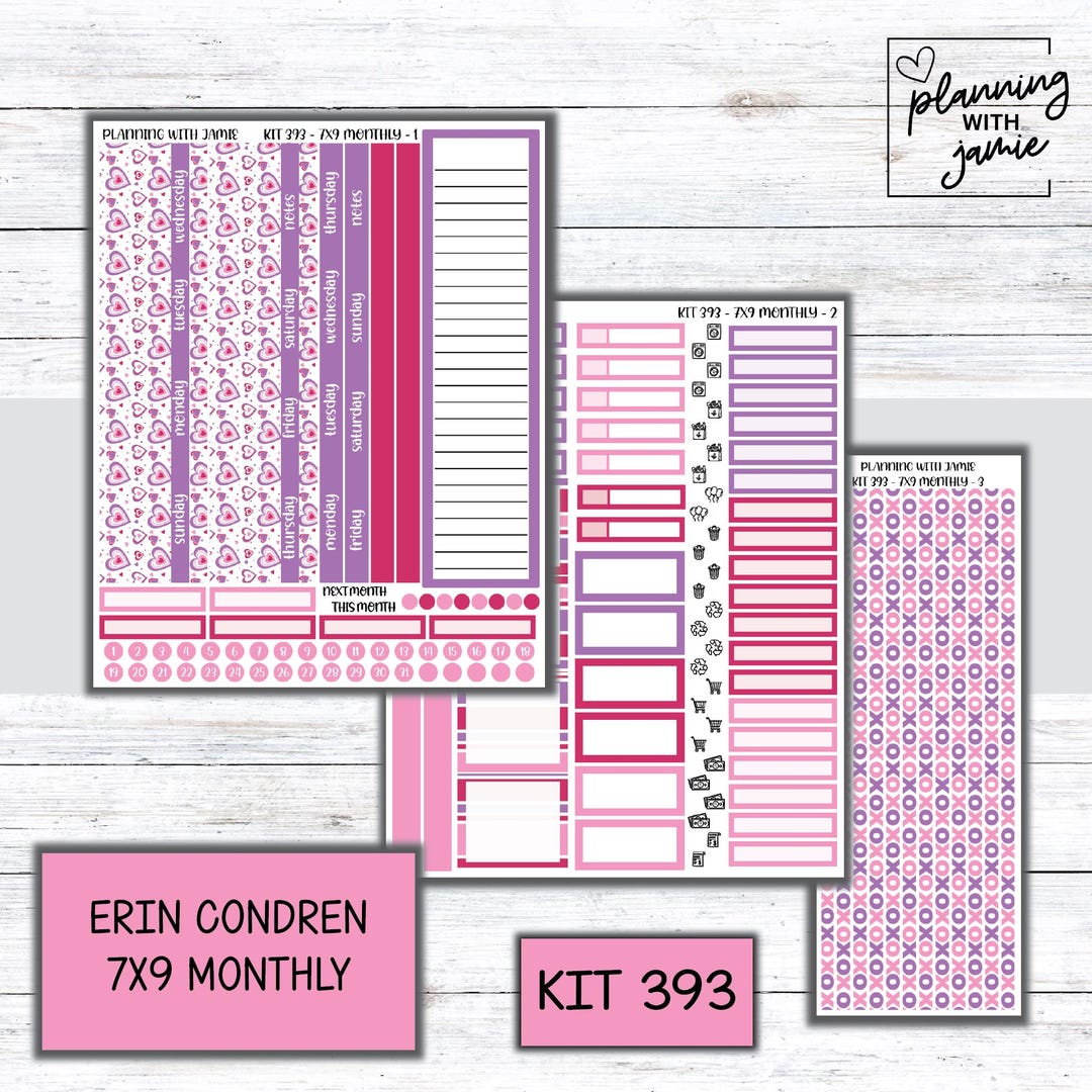KIT 393 Erin Condren Monthly Sticker Kit - Etsy