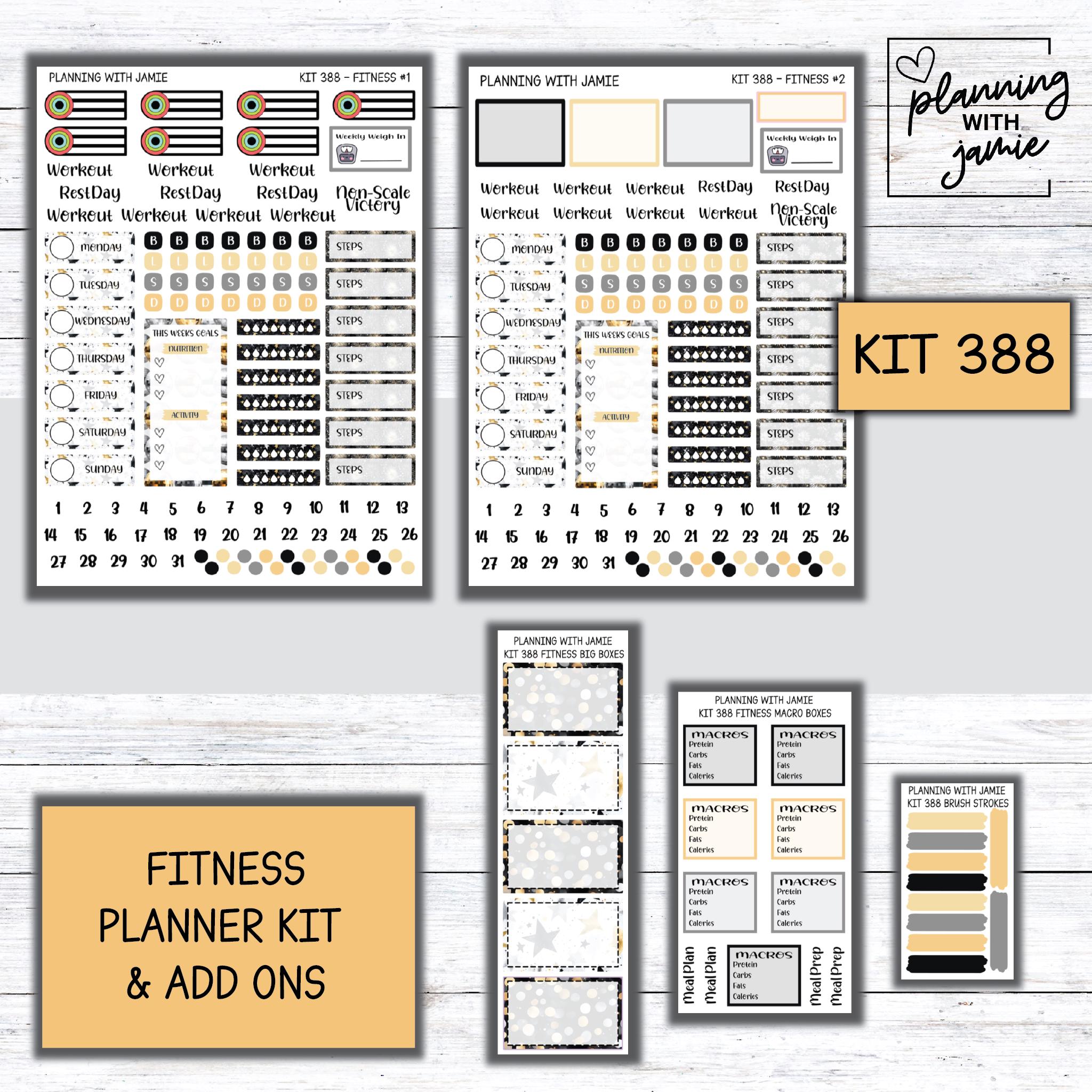 Kit 388 Weekly Fitness Sticker Kit - Etsy