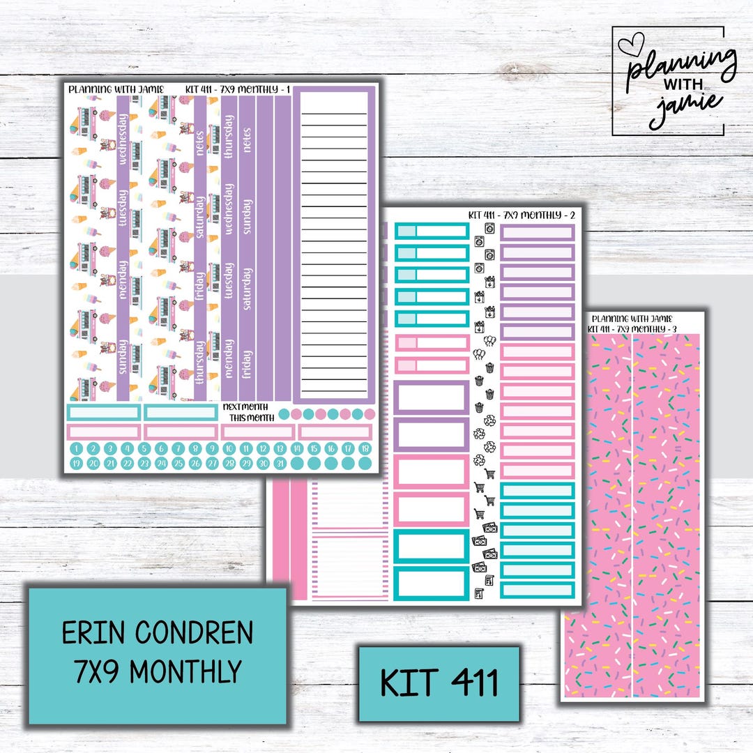 KIT 411 Erin Condren Monthly Sticker Kit - Etsy