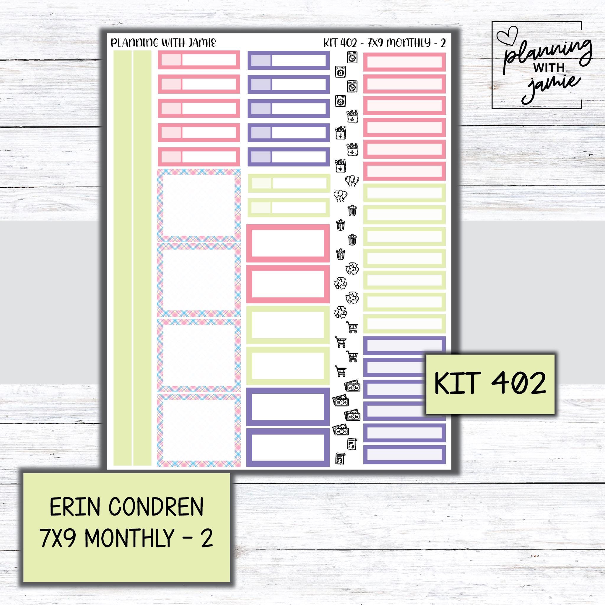 KIT 402 Erin Condren Monthly Sticker Kit - Etsy