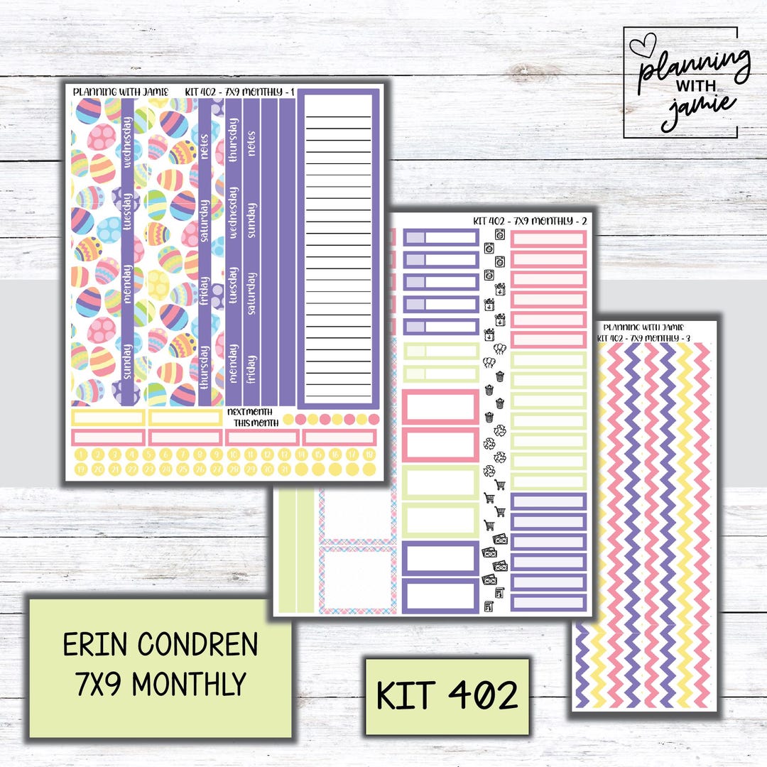KIT 402 Erin Condren Monthly Sticker Kit - Etsy