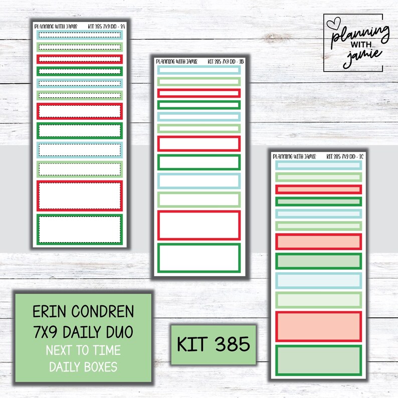 Kit 385 Erin Condren 7x9 Daily Duo || Weekly Sticker Kit || 7X9 Daily ...