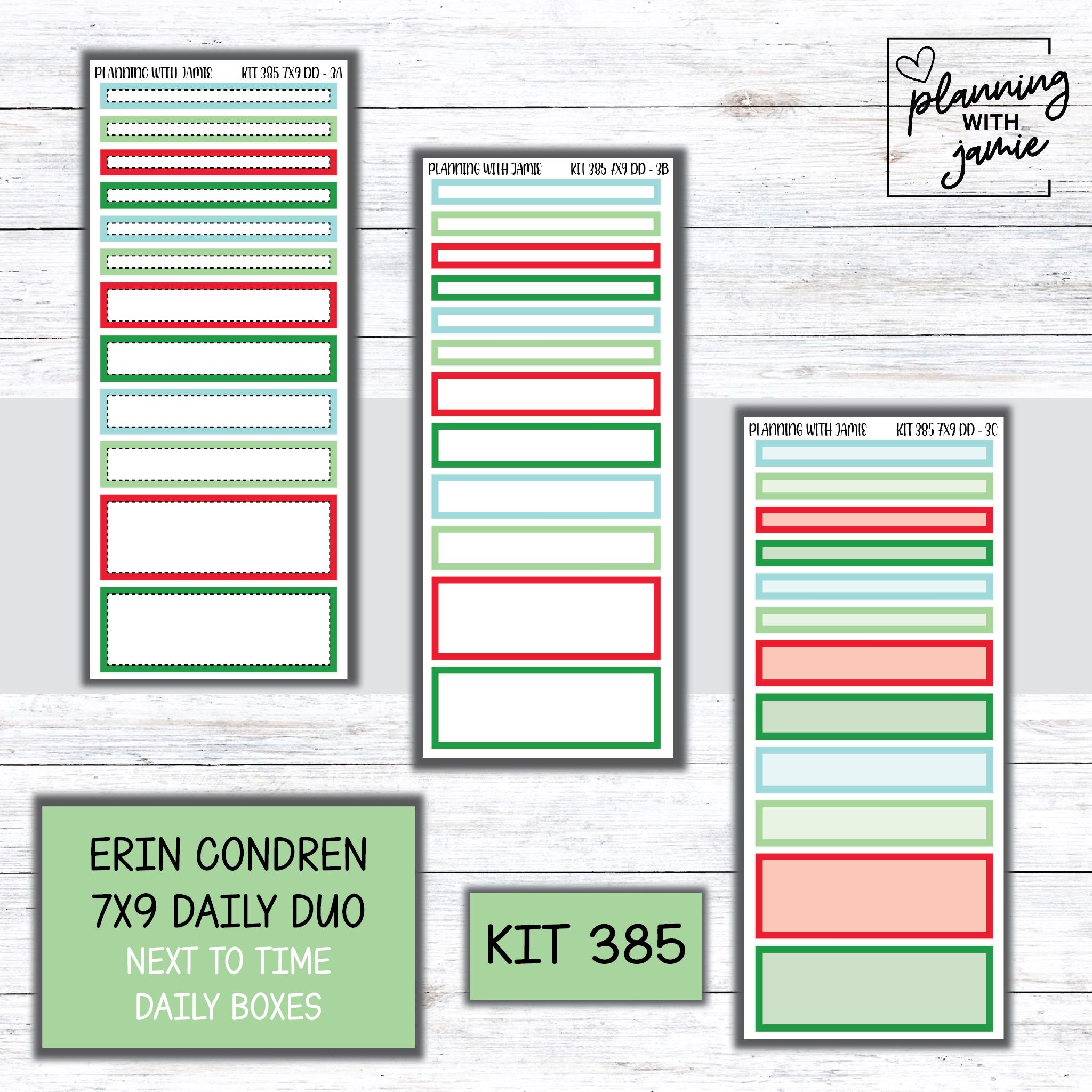 Kit 385 Erin Condren 7x9 Daily Duo || Weekly Sticker Kit || 7X9 Daily ...