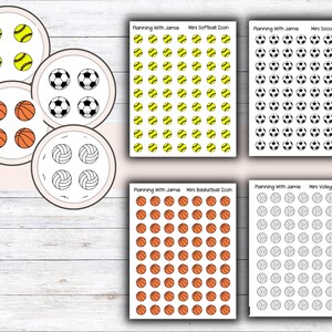 Soccer Icon, Softball Icon, Basketball Icon, Volleyball Icon, SPORTS ICON STICKERS