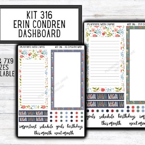 KIT 316 Erin Condren Monthly Kit || Monthly Sticker Kit || Erin Condren Daily Duo Stickers || Erin Condren Dashboard || SPRING STICKERS