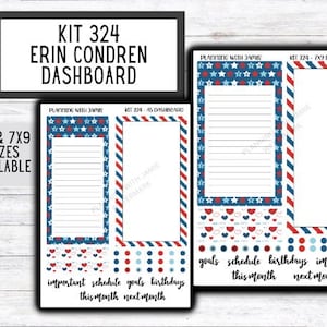 KIT 324 Erin Condren Monthly Kit || Monthly Sticker Kit || Erin Condren Daily Duo Stickers || Erin Condren Dashboard || SUMMER STICKERS