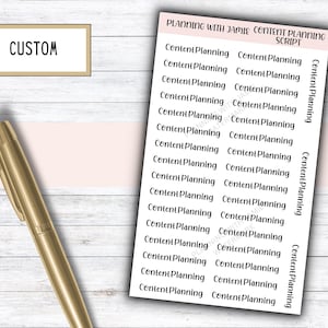 Custom Script Stickers, Custom Scripts, Planner Stickers, Mom Planning Stickers, Word Stickers