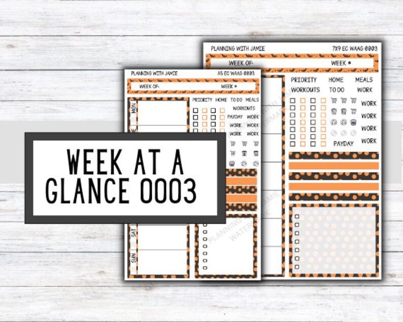Erin Condren Week at A Glance Sticker Kit Week at A Glance - Etsy
