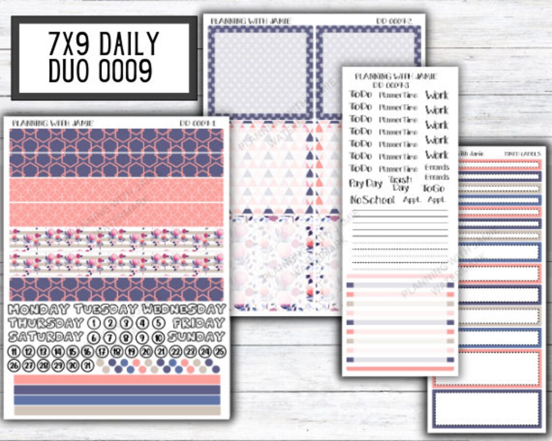 EC DD 0009 7x9 Daily Duo || Weekly Sticker Kit || Daily Duo Stickers ...
