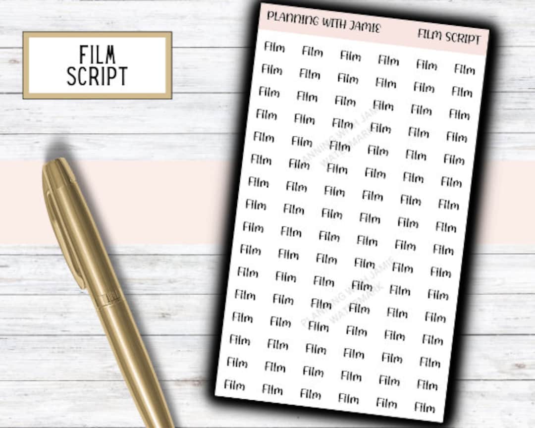 Film Script Sticker FILM Stickers, Film Script, Planner Stickers, Social Media Planning ...
