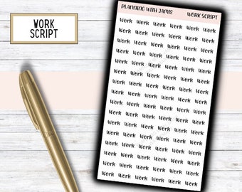 WORK Stickers, WORK Script, Planner Stickers, Planning Stickers