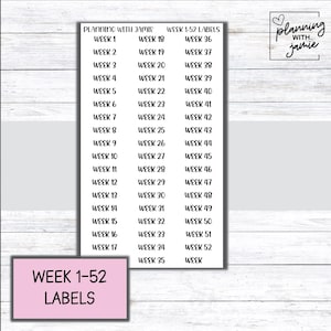 Week 1-52 Script Stickers