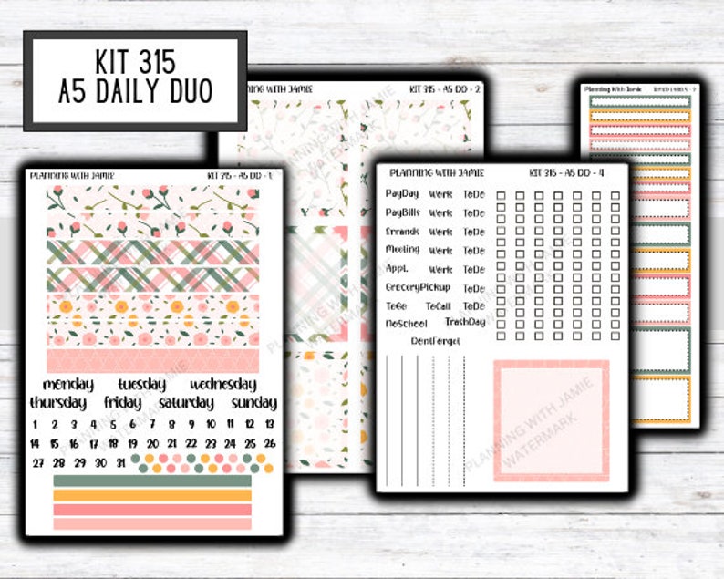 Kit 315 Erin Condren Daily Duo Weekly Sticker Kit Daily Duo Stickers ...
