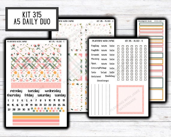 Kit 315 Erin Condren Daily Duo || Weekly Sticker Kit || Daily Duo ...