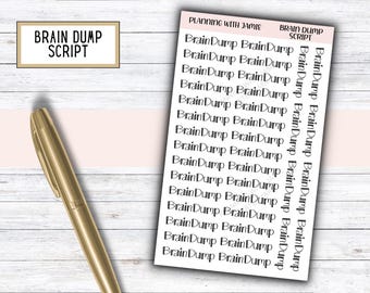 BRAIN DUMP Stickers, Brain Dump Script, Planner Stickers, Planning Stickers, Work Planner Stickers, Mom Life Stickers