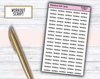 WORKOUT Stickers, Workout Script, Planner Stickers, Mom Planning Stickers, Fitness Stickers