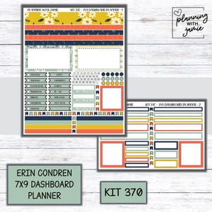 Kit 370 Erin Condren Dashboard Planner Sticker Kit || Dashboard Weekly Sticker Kit || Erin Condren Stickers