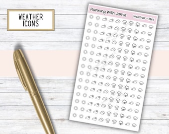 Weather Icons, Planner Weather Stickers, Daily Icon Stickers, Weather Sticker, Planner Stickers