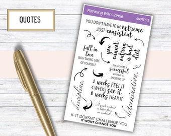 Stickers, Quote Stickers, Inspirational Stickers, Goal Stickers, Script Stickers, Fitness Stickers