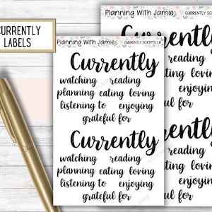 Currently Stickers, Currently Planner Stickers, Currently Prompts, Currently Scripts, Monthly Favorite Stickers