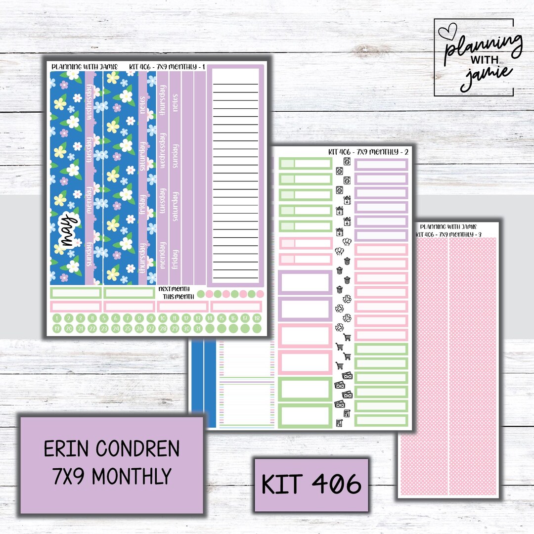 KIT 406 Erin Condren Monthly Sticker Kit - Etsy