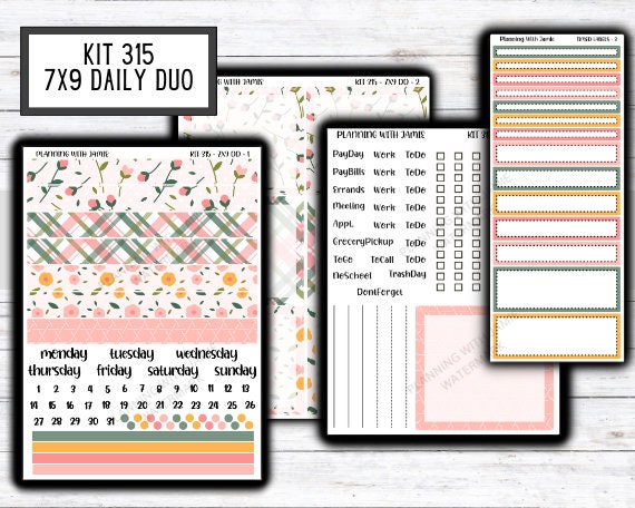 Kit 315 Erin Condren Daily Duo Weekly Sticker Kit Daily Duo Stickers ...