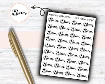 Soccer Sticker, Soccer ball, Soccer Script Stickers, Soccer Icon Stickers, Soccer Stickers for Planner