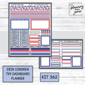 Kit 362 Erin Condren Dashboard Planner Sticker Kit || Dashboard Weekly Sticker Kit || Erin Condren Stickers