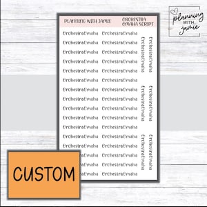 Custom Script Stickers, Custom Scripts, Planner Stickers, Mom Planning Stickers, Word Stickers