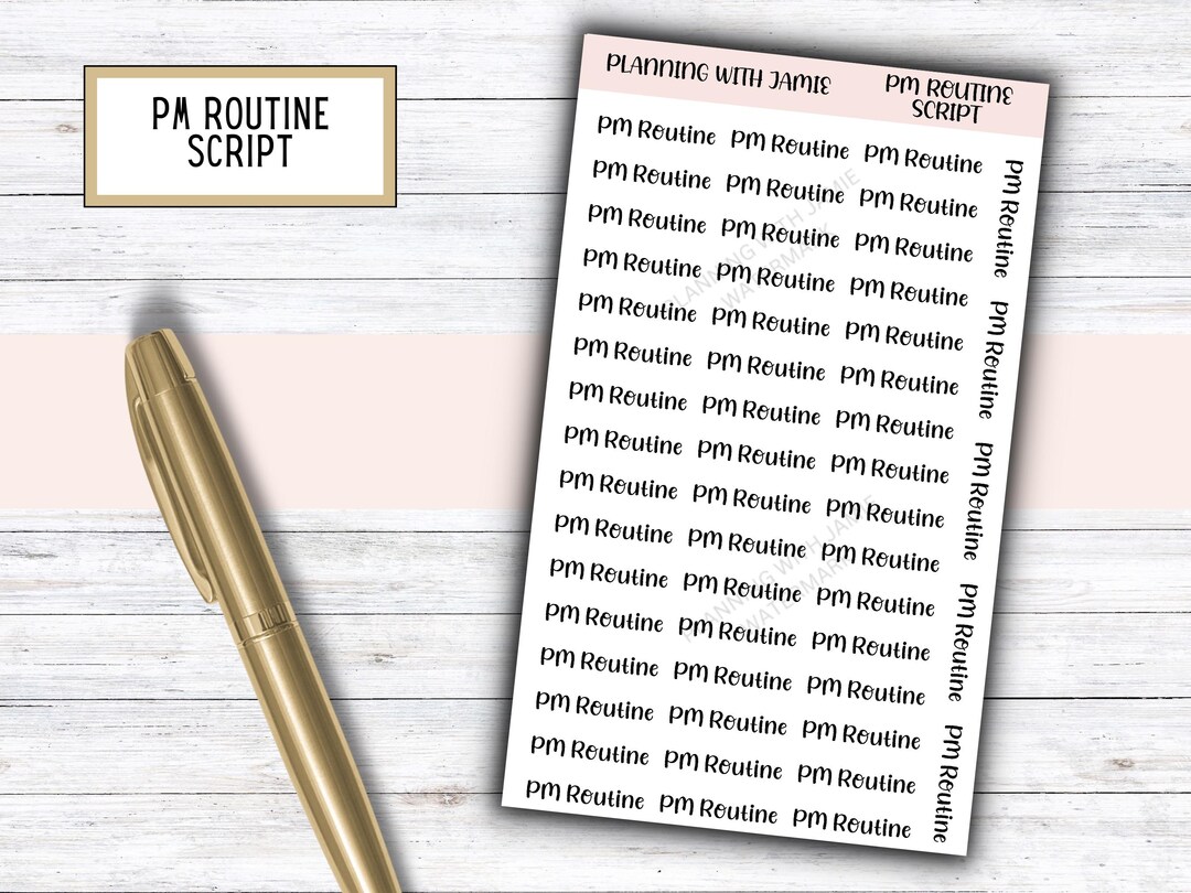PM ROUTINE Stickers, PM Routine Script, Planner Stickers, Mom Planning ...