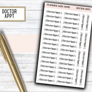 May include: A sheet of printable planner stickers with the text "Decter Appt." repeated multiple times. The stickers are designed for use in a planner or journal.