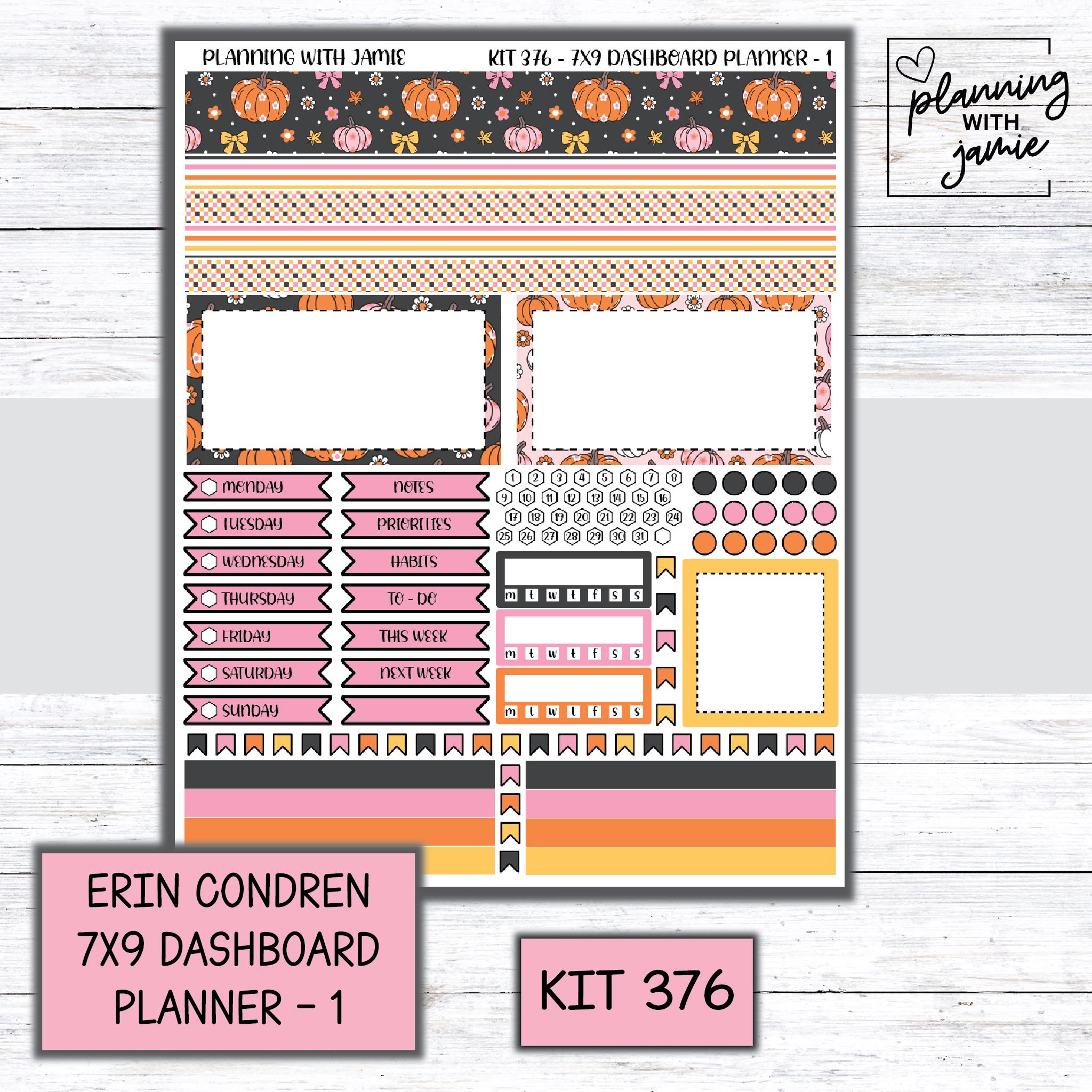 Kit 376 Erin Condren Dashboard Planner Sticker Kit || Dashboard Weekly ...